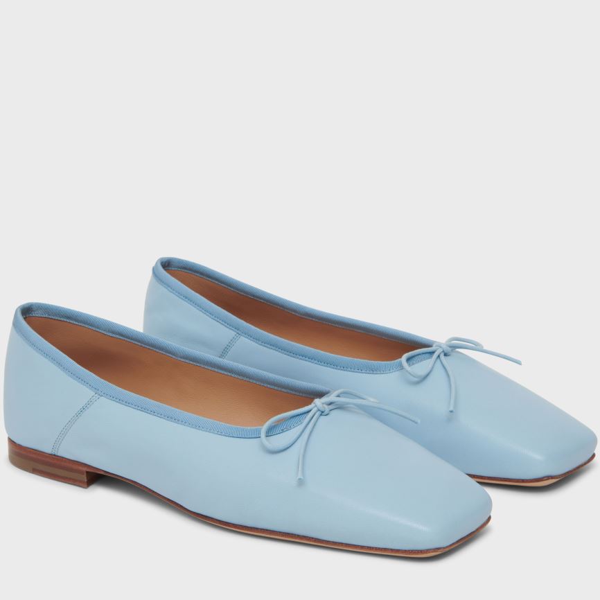 Women\'s Mansur Gavriel Square Toe Ballerina Ballet Flats Light Blue | AU 68M7VB